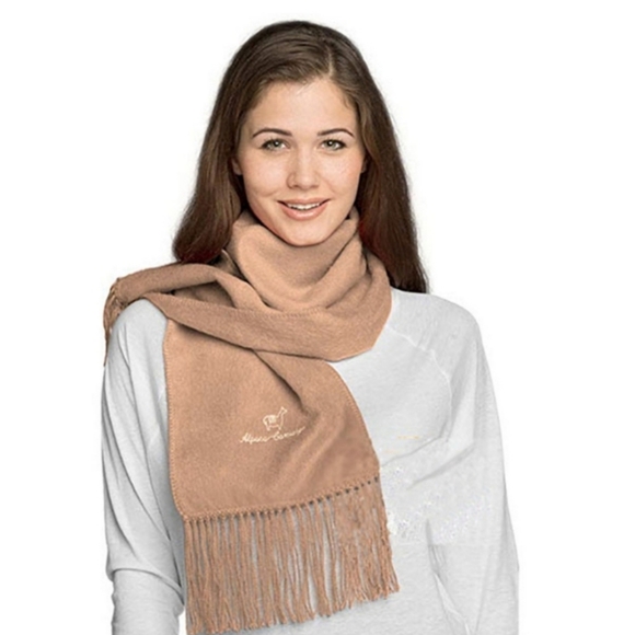 Alpaca cream fringed scarf NWT - Picture 1 of 5